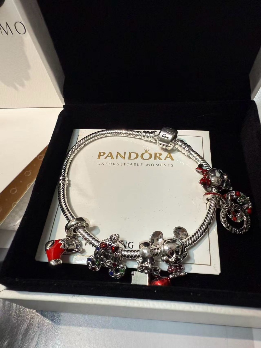 Pandora Silver Holiday Charm with Red and Green Accents